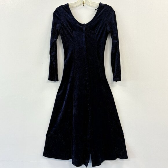 Vintage NEXT LEFT Purple Crushed Velvet Dress Maxi Size 7 Whimsigoth Witchy - Picture 1 of 13